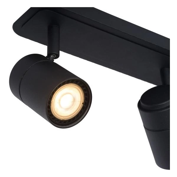 Lucide LENNERT - Spot plafond Salle de bains - LED Dim. - GU10 - 3x5W 3000K - IP44 - Noir - DETAIL 3